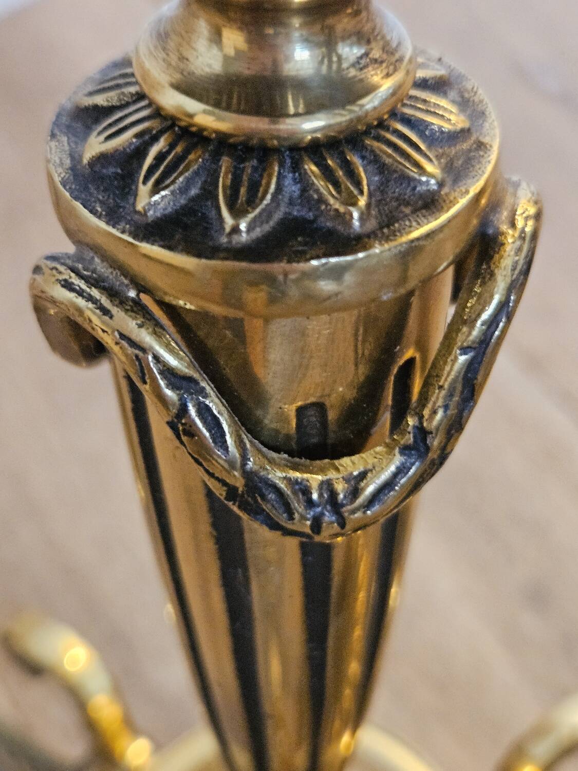 Louis XV style 3-light bronze chandelier