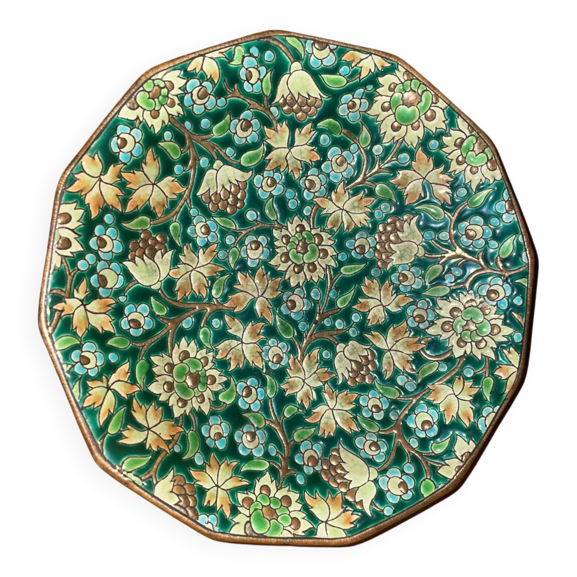 Enamelled fruit bowl from Longwy