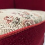 1970s, Danish "Spanish" sofa, furniture velour, ash wood legs.