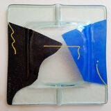 Cendrier en verre signé, 1990