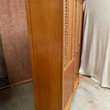Armoire bois et rotin