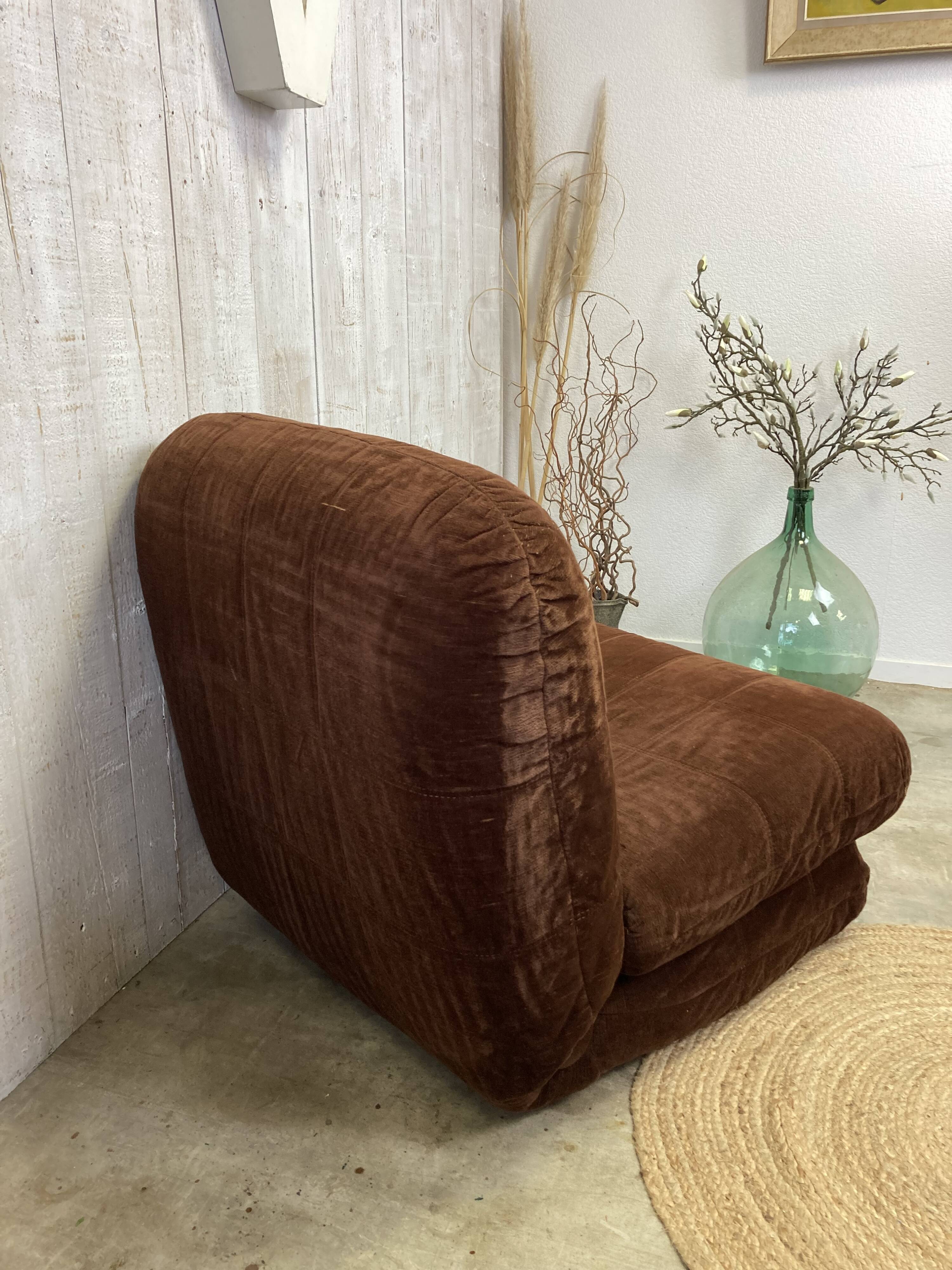 Vintage velvet fireside chair