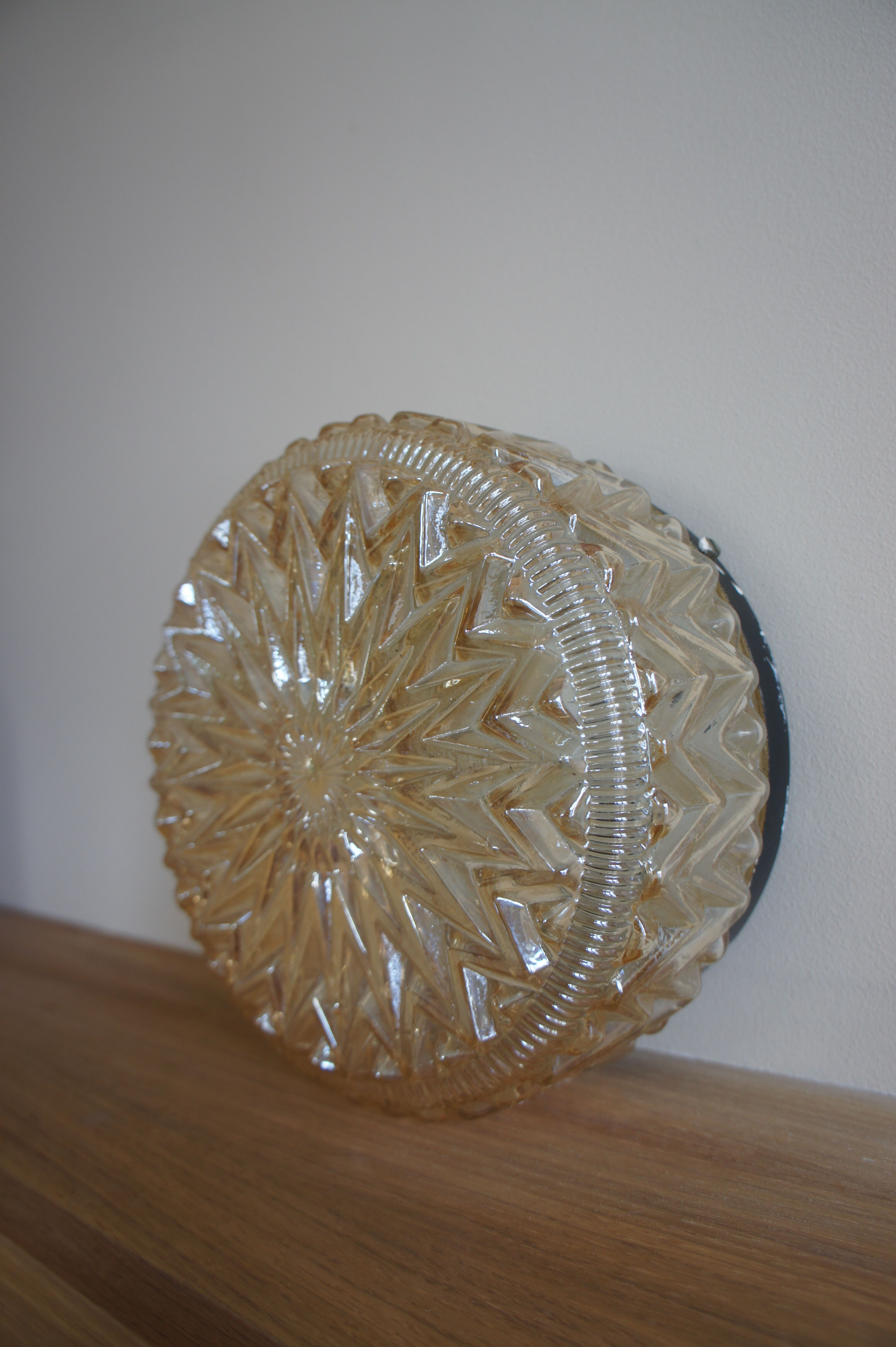 Amber glass ceiling lamp