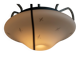 Italian brass enamelled grey chandelier with frosted glass pendants, circa 1960.