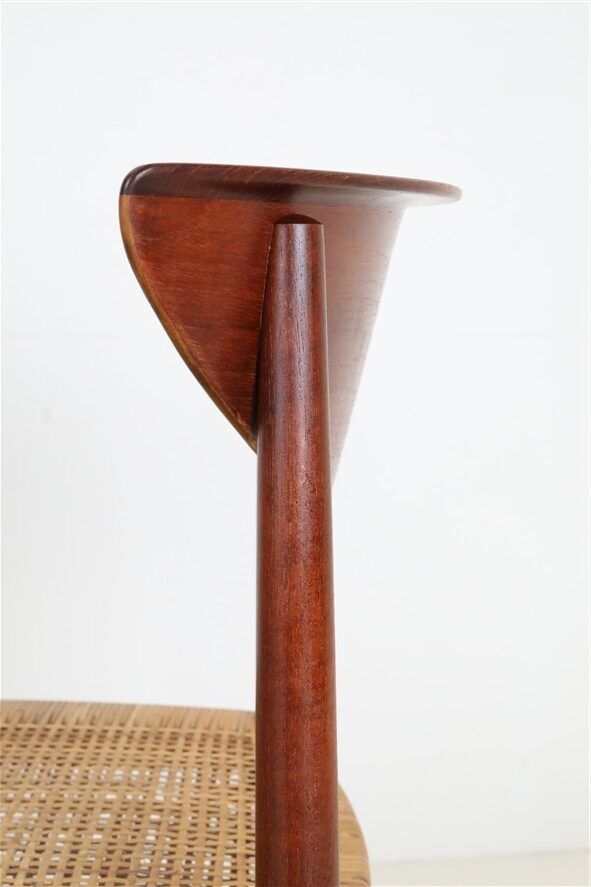 Set of 2 “316” teak/rattan chairs by Peter Hvidt & Orla Mølgaard Nielsen for Søborg Møbler / 1960s