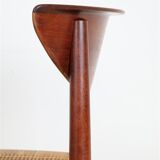 Set of 2 “316” teak/rattan chairs by Peter Hvidt & Orla Mølgaard Nielsen for Søborg Møbler / 1960s