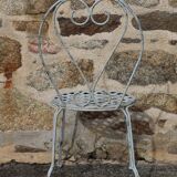Series of 6 wrought iron garden chairs