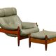 Lounge Chair in the manner Sergio Rodrigues and Jean Gillon, Oak / Leather