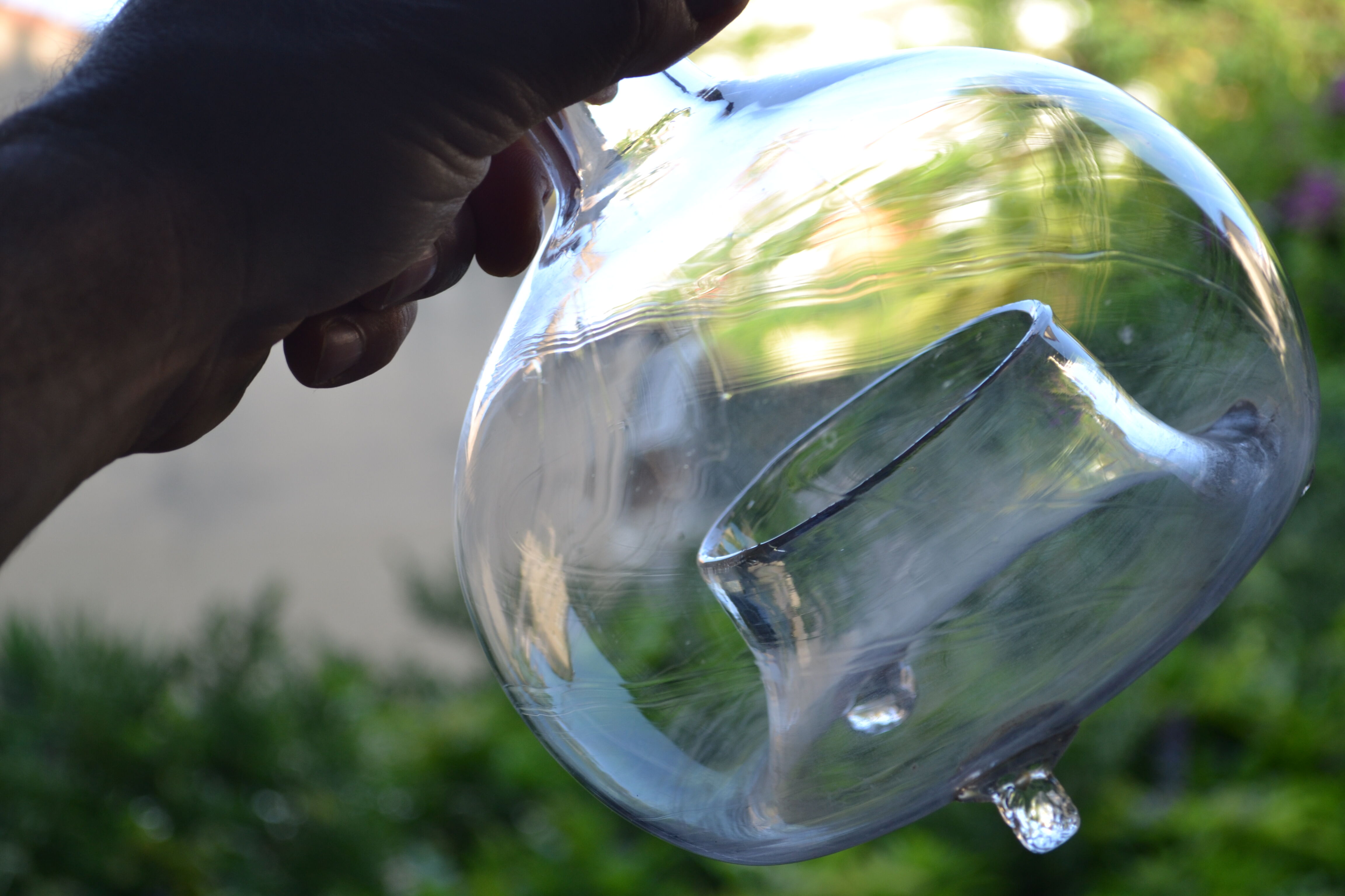 Glass trap blown 18th or 19th century