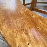 Set of round table and 4 rounded benches, 1950