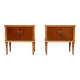 paire de tables de chevet italiennes en noyer des années 1950