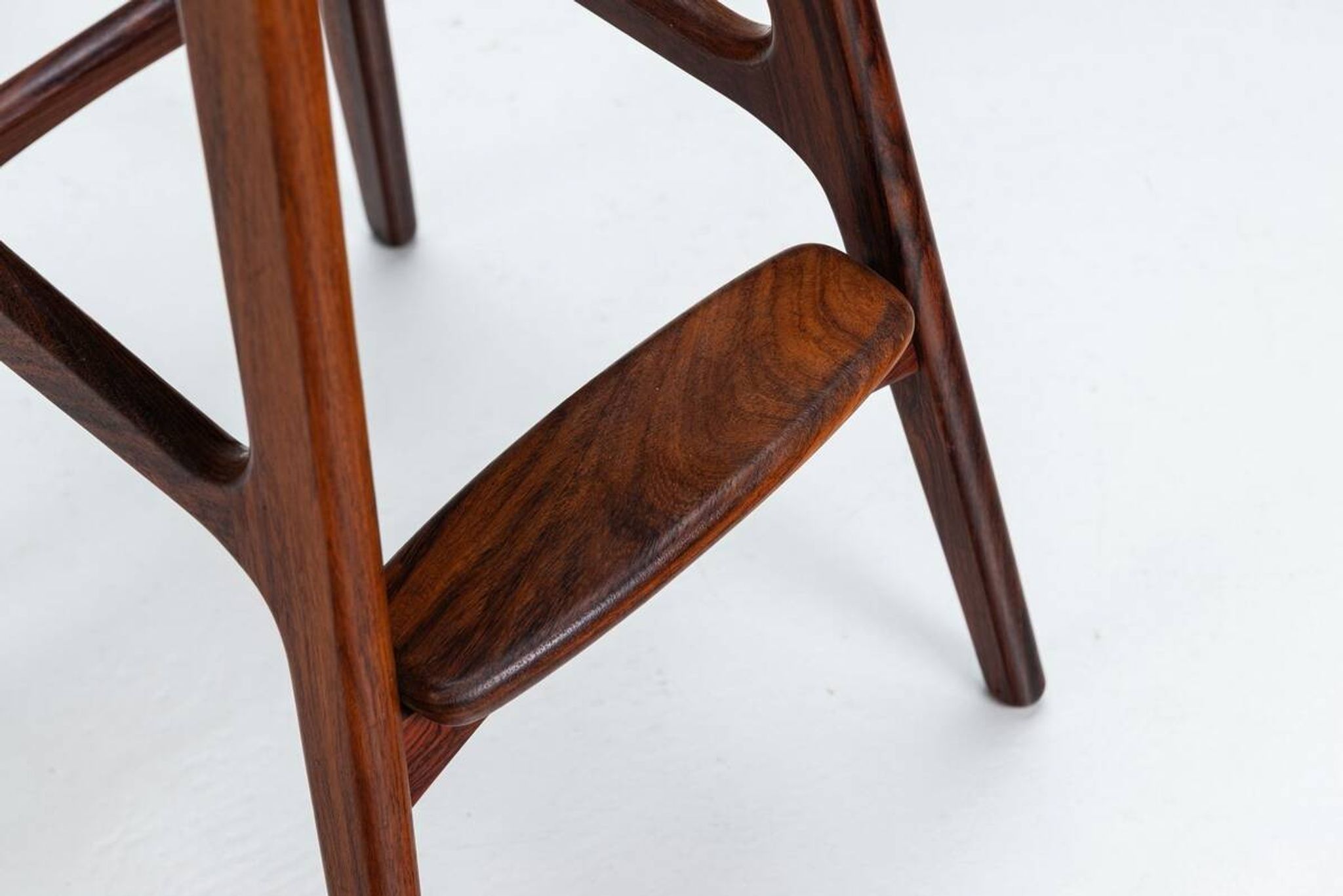 Erik Buch set of three “OD61” bar stools in rosewood Oddense Denmark 1965