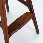 Erik Buch set of three “OD61” bar stools in rosewood Oddense Denmark 1965