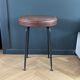 Vintage brown faux leather stool