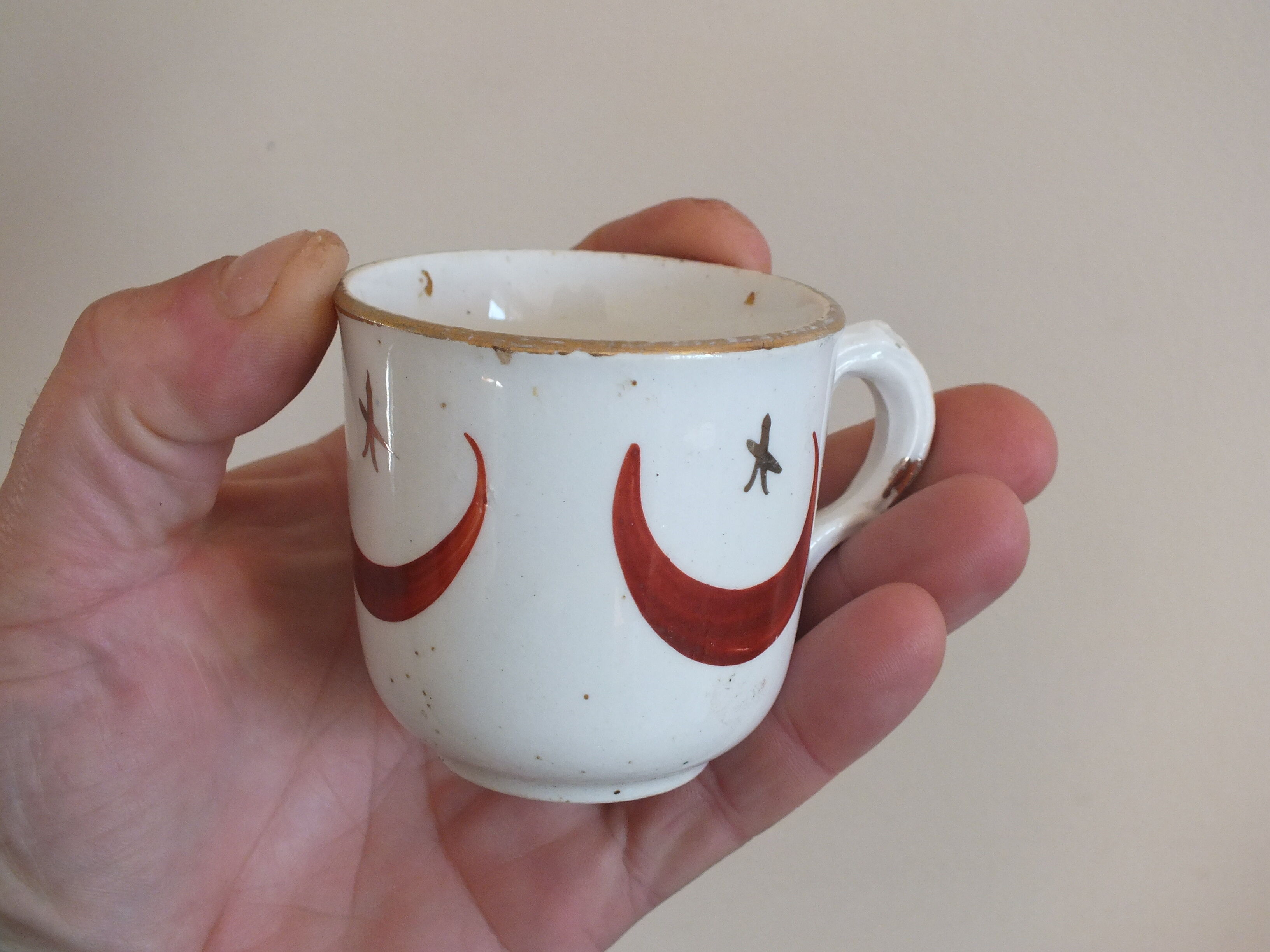 Lot 3 cups old orientalist decoration (Crescent Moon and star)