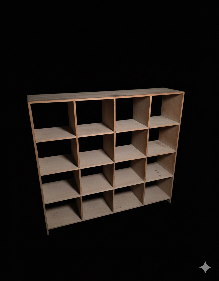 Solid wood workshop cabinet with compartments