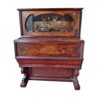 Mechanical piano cylinder f mancel painted wood period art nouveau