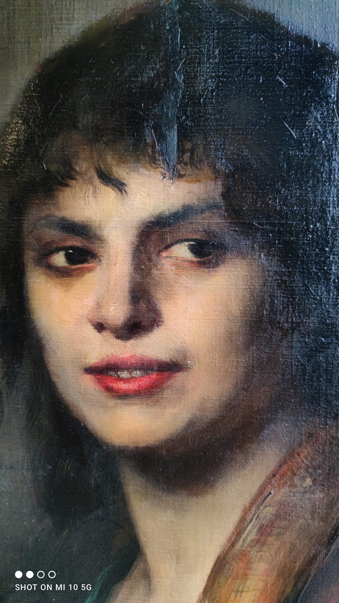 Oil painting on canvas with its beautiful original frame by Fernande Hortense Cécile de Mertens