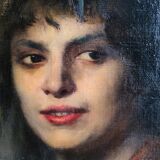 Oil on canvas painting with its beautiful original frame by Fernande Hortense Cécile de MERTENS
