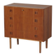 Danish teak chest of drawers, 1960s – 4 drawers, key and recessed handles