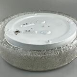 60s 70s lamp light plafoniere flush mount ice glass hillebrand 60s