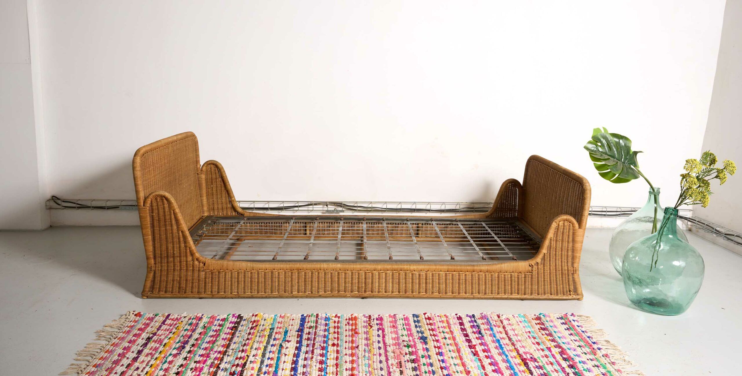 Vintage rattan sofa bed