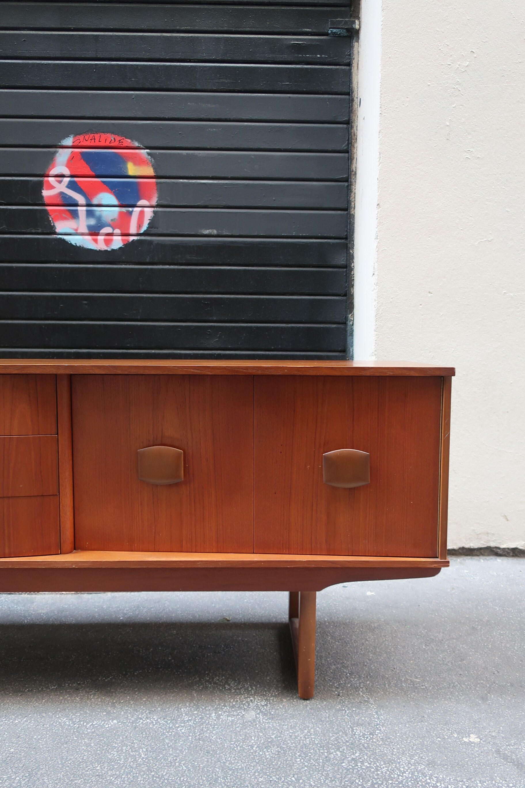 Row of the 1960s teak