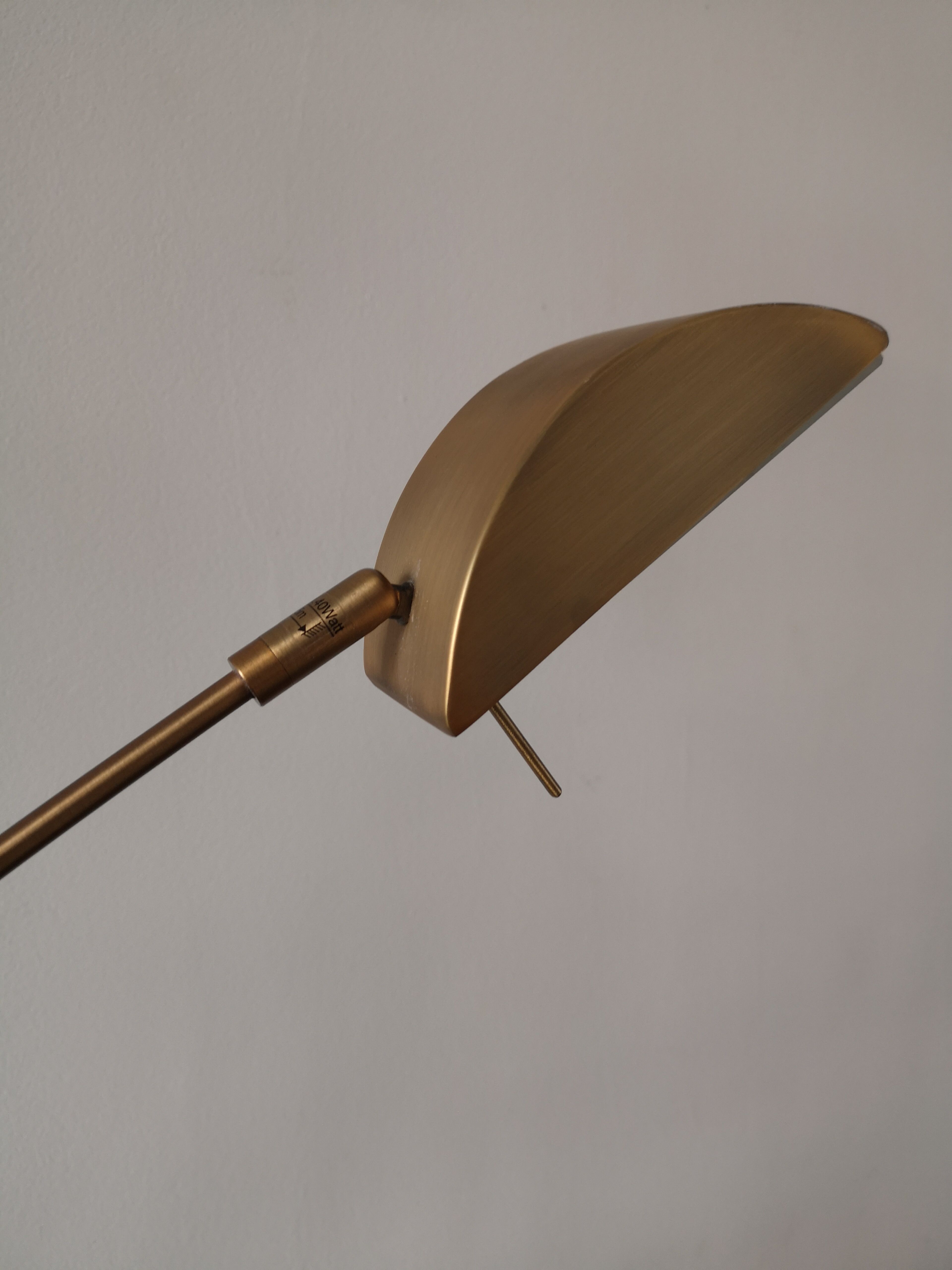 Vintage brass reader lamp, 1960
