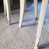 Set of 4 white wooden bistro chairs