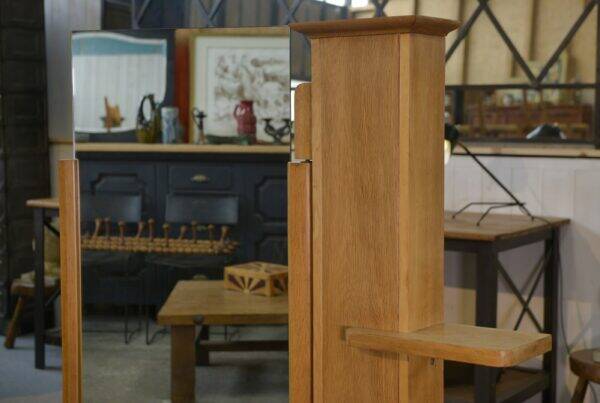 Wall shelf with adjustable mirror by Guillerme et Chambron for Votre Maison 1960's