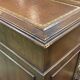 English mahogany pedestal desk with leather top from the 1950s