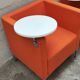 Paire de fauteuils vintage cubis de talin avec tablette