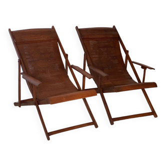 Chaises longues bambou