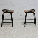Pair of modernist stools, France, 1960s