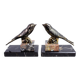 Bird bookends in brass and marble