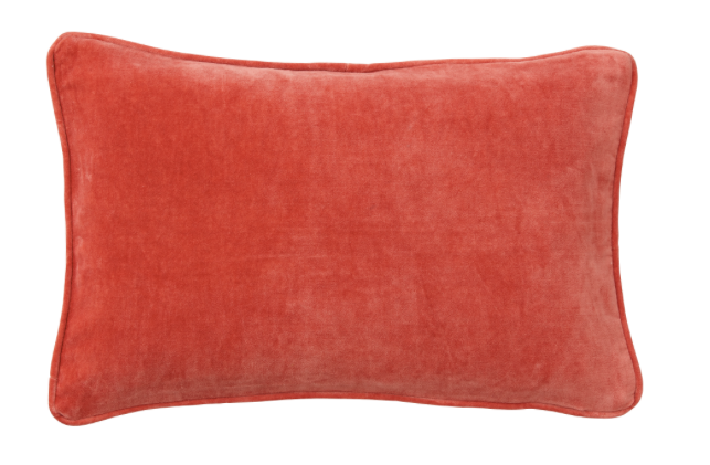 Coussin en velours 50x33cm couleur terracotta