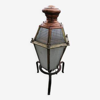 Copper and brass street lantern