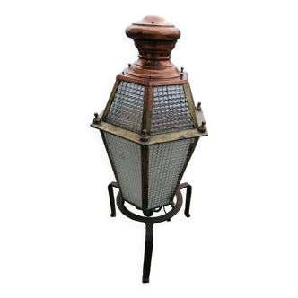 Copper and brass street lantern