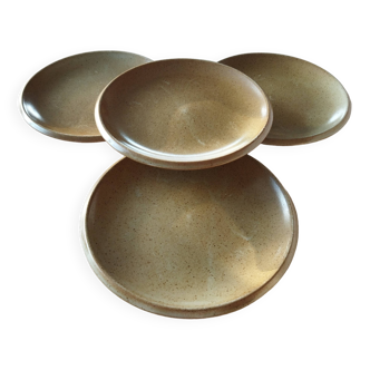 4 Brenne stoneware dessert plates