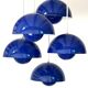 5 Blue Flower Pots by Verner Panton produced by Louis Poulsen