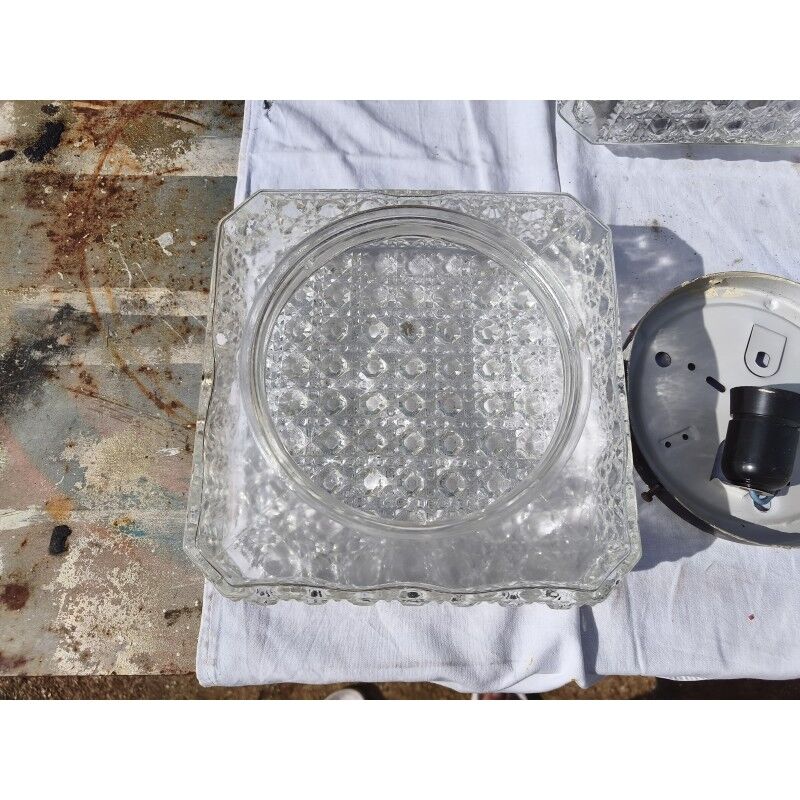 4 vintage ceiling lights from the 1960s in glass