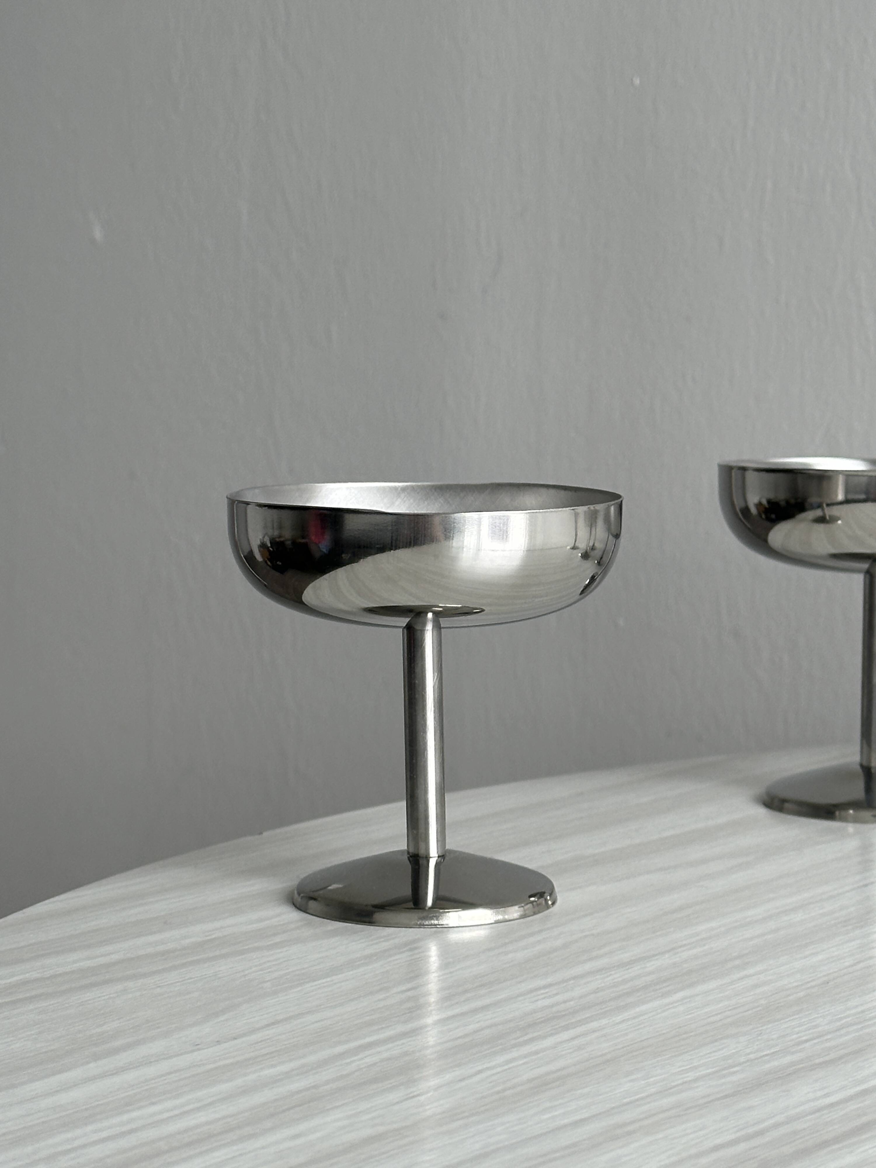 6 stainless steel footed bowls, Letang Remy style