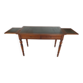 Wooden desk, leather top, extensions