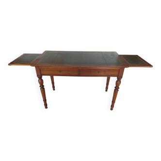 Wooden desk, leather top, extensions