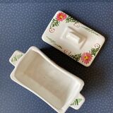 Beurrier en porcelaine fleuri