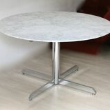 Marble and steel table France, circa 1970