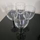 Set of 4 vintage wine glasses model "Domino" – Luminarc (Black stem)