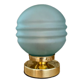 Vintage table lamp globe in blue frosted glass