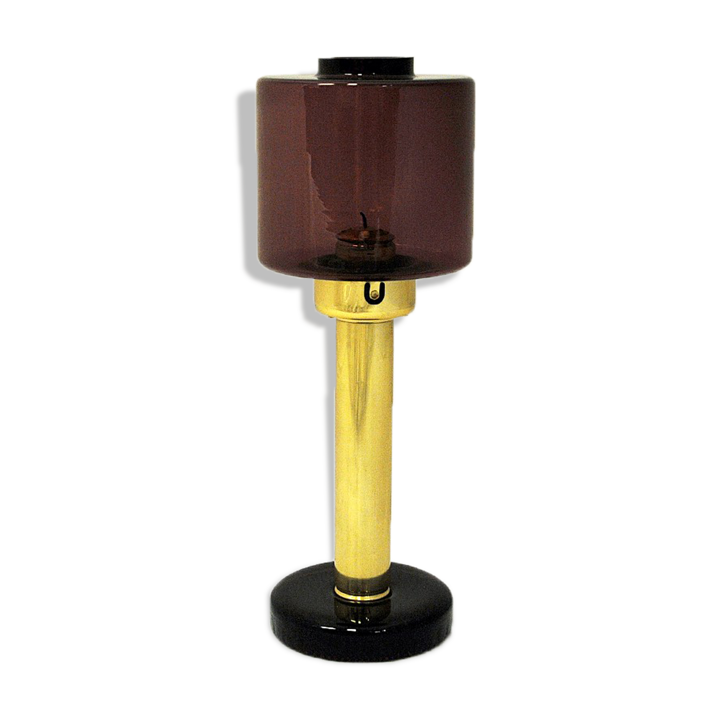 Swedish Candle holder with coloured glassdome by Östlings, Gnosjö 1960s