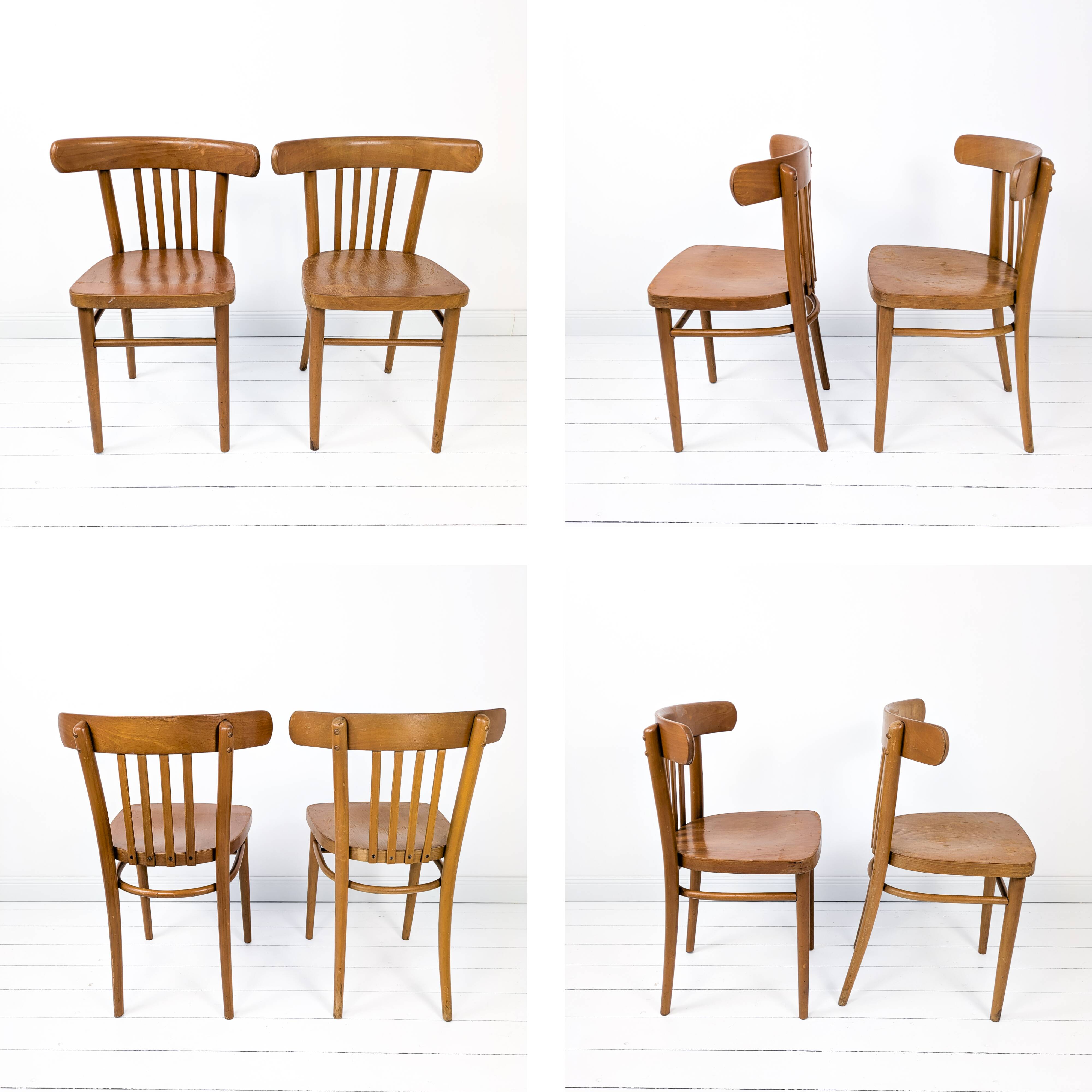 2pcs Chaise de café Chaise de bistrot Mid Century Vintage Café Bistro Streb